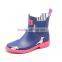 navy upper pink outsole white dog printed lovely fashion design chelsea rubber shoes waterproof wellies low cut ankle rain boots