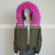 Myfur PAKISTAN MA1 Women Stain Bomber Nylon Jacket Satin Jacket With Luxury Raccoon Fur Hood