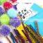 DIY Craft Making Assorted Pom Poms