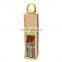 Bamboo handles customized eco bag custom single bottle jute wine bag