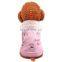 Warm Pet dog Cat lapel bear embroider woolen cloth puppy casual wear Thickening apparel