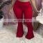 2020 High Quality Women Autumn New Sexy Casual Trousers Tight Big Flared Stacked Pants