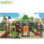 Jungle style kids outdoor play zone playground plastic slide on sale