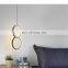 Modern LED Office Chandeliers Nordic Restaurant Lobby Exhibition Hall Industrial Wind Circle Ring Lamp