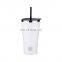 316 Stainless steel water mug 530ml Vacuum insulated straw cup Double walle customized logo thermo leak proof coffee cup w/lid