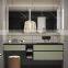 Smart mirror vanity with integrated basin