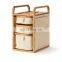 Customized bamboo fabric storage box three layers drawer storage box dressing table makeup bins cosmetic box