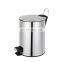 Modern design hotel mirror surface 3L 5L 12L stainless round shape pedal bin thin cover soft closing waste bin
