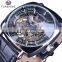 FORSINING 242 Hot Sale Product Leather Strap Bling Square Men Automatic Mechanical Wrist Watch
