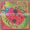 BSCI Factory 9 Pcs Disposable Plates Custom Paper Sticker Printing Insect Ladybug Wooden Jigsaw Puzzle Educational Toys For Kids
