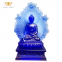 Large Custom Engineering Crystal Glass Consecrate Buddhism Temple Decor Gilding Buddha Statue Sculpture
