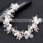 Fashion Pearl Flower Headband Bridal Wedding Crown Hair Accessories Hair Band Tiara Crystal Headpiece Hair Jewelry