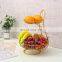 Wedding Durable Layer Storage Rack Kitchen Wire Metal Stackable 3 Vegetables 2 Tier Fruit Basket