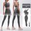 2 Pcs Fleece Yoga Sets Backless Sport Bra Gym High Waist Leggings For Women