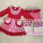 Wholesale children girl clothing dress flowers priting with long sleeve boutique outfit