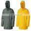 PVC Yellow Hooded Long Raincoat For Men