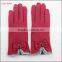 ladies cheap woolen winter thin dresses hand gloves with bowknot