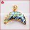 Gold plated crescent jewelry beads abalone shell pendant