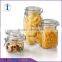 wholesale clear three food airtight glass jar