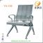 Single seat light silver stainless steel salon waiting room chairs