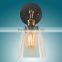 110-130V Retro Upside-down Wine Glass Style LED Wall Light With Lampshade