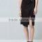Custom Slit With Buckle Women Black Faux Suede Wrap Skirt