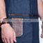 Custom high quality denim apron leather pocket