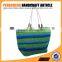 High quality stripes paper straw crochet tote handbag