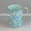 china suppliers glazed flower enamel mug, handleless ceramic glazed mug, china printed mug