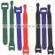 Colored back to back hook and loop cable tie, hot sell logo printed back to back hook and loop cable tie