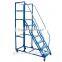 Knock Down Steel Movable Climbing Step Ladder Trolley