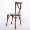 French style oak cross back wooden chair