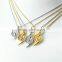 Mother and Daughter Fashion Jewelry, Full Gold with Zircon Long Heart Necklace