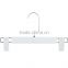 Square Hook White Plastic Skirt/Pant Hanger with Adjustable Clips