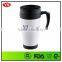 14oz insulated double wall hot drink plastic mug with handle