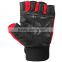 New Gym Muscle Bodybuilding Black Leather Gloves, Fitness Lifting Weight Training Gloves