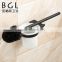 New design Zinc alloy bathroom accessories Wall mounted Rubber painting Toilet brush Holder and wihte ceramic cup