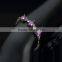 Factory directly selling length adjustable white gold plated bracelet inlaid purple CZ stone