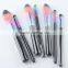 2017 Hot !!! 7pcs Gradient rainbow color Pro Makeup Brushes OEM Cosmetic makeup brush set