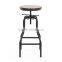 Industrial Adjustable Height Swivel Bar Stool