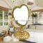Plastic double sides heart-shaped 2x magniying cosmetic mirror high quality free standing desktop mirror