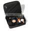 Black pu leather designer makeup bag with professional
