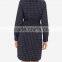 women's plaid shirt dress with Removable self-tie belt