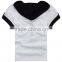 Unisex v-neck t-shirts with short sleeves with hood