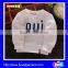 High quality organic cotton long sleeve crewneck screen print baby sweatshirts design without hood