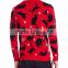 Men Red Sweater Allover Black Knitted Pattern Led Light Sweater For Christmas