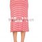 Wholesales Women's High Waisted A-Line Knit Stripe Midi Skirt