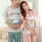 Han edition couples in spring and summer with short sleeves pajamas girl lovely cartoon loose big yards suit men's leisure house