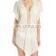 C55 Handkerchief Hem Crocheted Neckline Beach Cover-up Tunic Kaftan