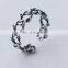 Latest design Open multi Hexagram vintage black chunky ring in vintage silver